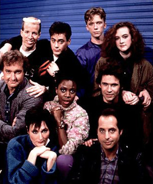 1985-86 SNL cast with Robert Downey Jr